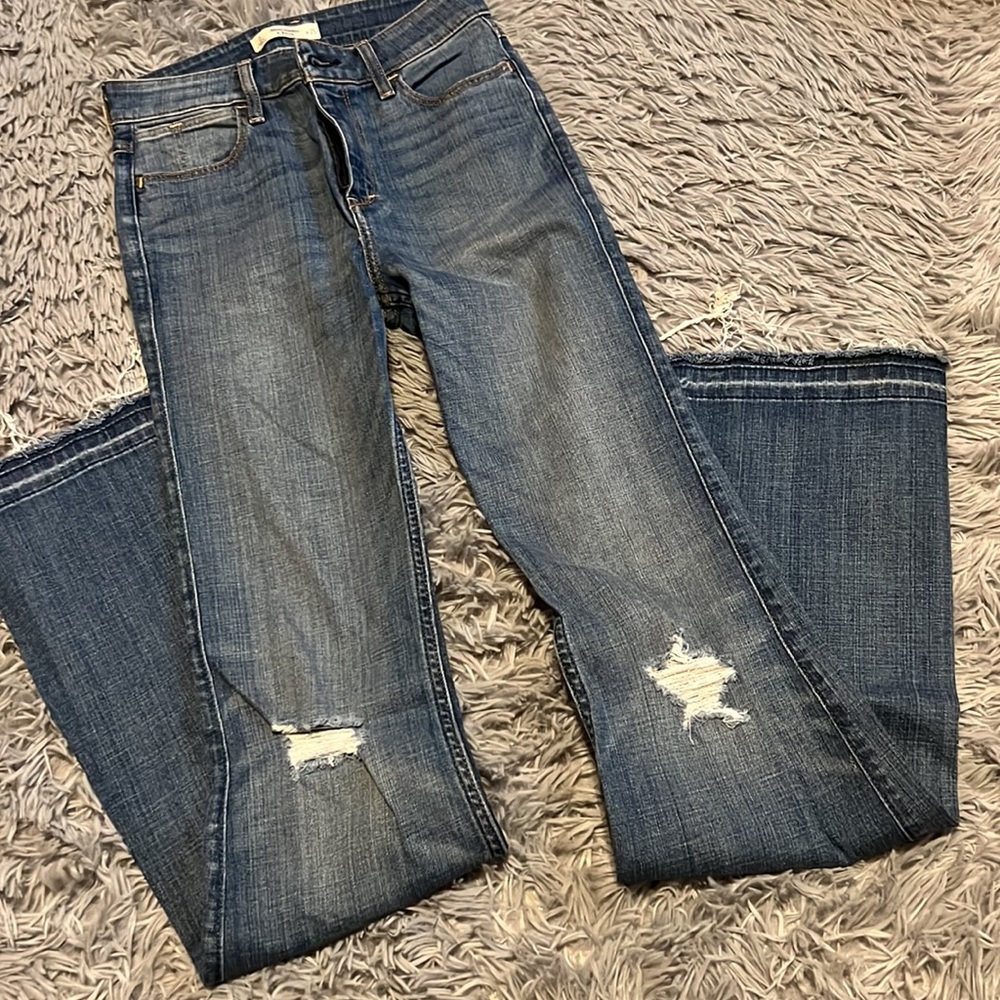 A&F Distressed Ultra Flare Jeans